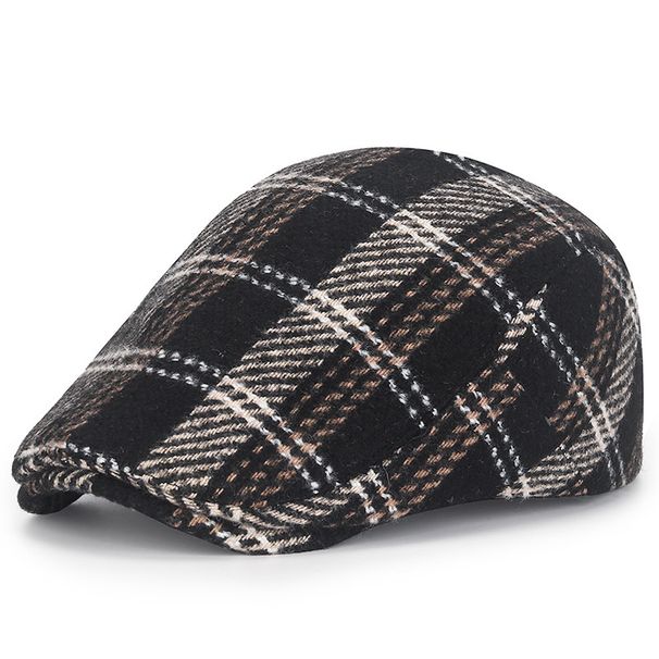 Hot Sale Plaid Berets Woman Thick Woon Newsboy Hats For Men Autumn Winter British Sty Painter Hat Fashion Casual Boina Cap_mkmklike.com