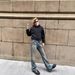 Men's Clothing Paris Heavyweight Bamboo Cotton Washed Retro Distressed Bootcut Straight Flared Slim Denim Trousers_mkmklike.com
