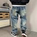 Spring And Autumn American Casual Ruffian Handsome Washed Retro Tooling Jeans Men's Straight Loose High Street Tapered Pants Tide_mkmklike.com
