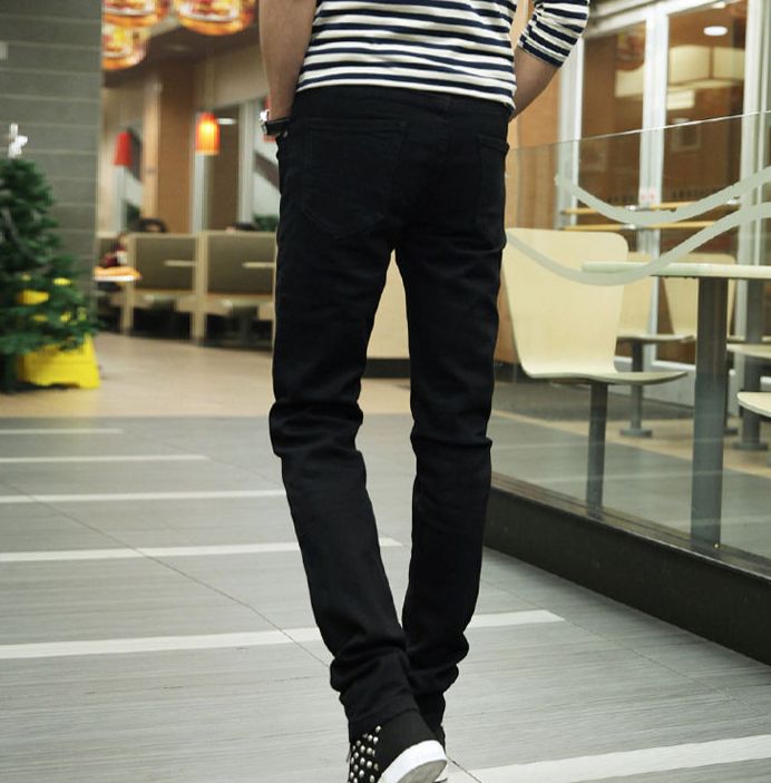 Men's Clothing Spring And Autumn Jeans For Men Korean Style Trendy Elastic Slim Fit Casual Pants Men's Elastic Work Trousers_mkmklike.com