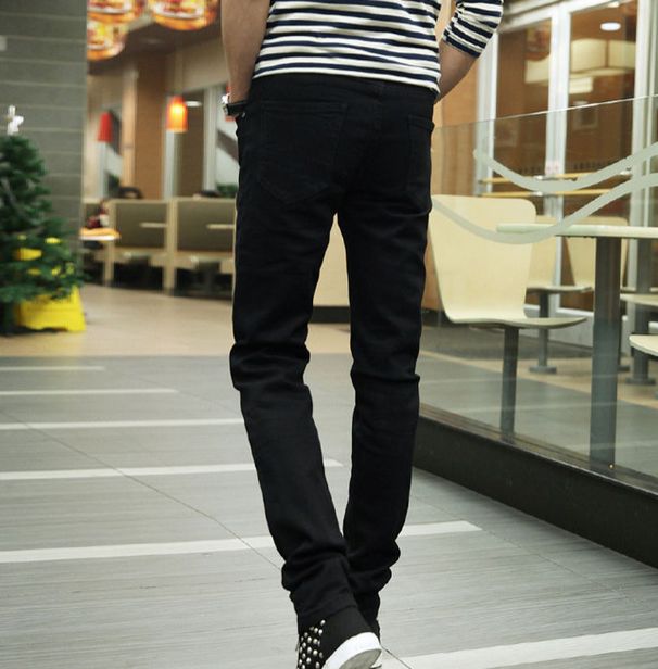 Men's Clothing Spring And Autumn Jeans For Men Korean Style Trendy Elastic Slim Fit Casual Pants Men's Elastic Work Trousers_mkmklike.com