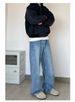 Vintage Washed Denim Jeans For Men – 90s Baggy Streetwear Pants (60% Cotton) – Relaxed Fit Straight-Leg With Dragging Hem For Hip-Hop & Y2K Style_mkmklike.com