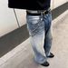 Vintage Washed Baggy Jeans – A-Line Bootcut Denim Pants With Clean Fit (S/M/L/Xl) Authentic Washed Finish_mkmklike.com