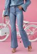 Women's Clothing Flared Jeans High Waist Stretch Denim Pants For Work & Casual Wear, Comfortable Bootcut Trousers With Classic Blue Wash_mkmklike.com