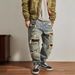 American Heavy Retro Jeans Men's Loose Straight Cone High Street Trend Old Ripped Pants Men's Autumn And Winter_mkmklike.com