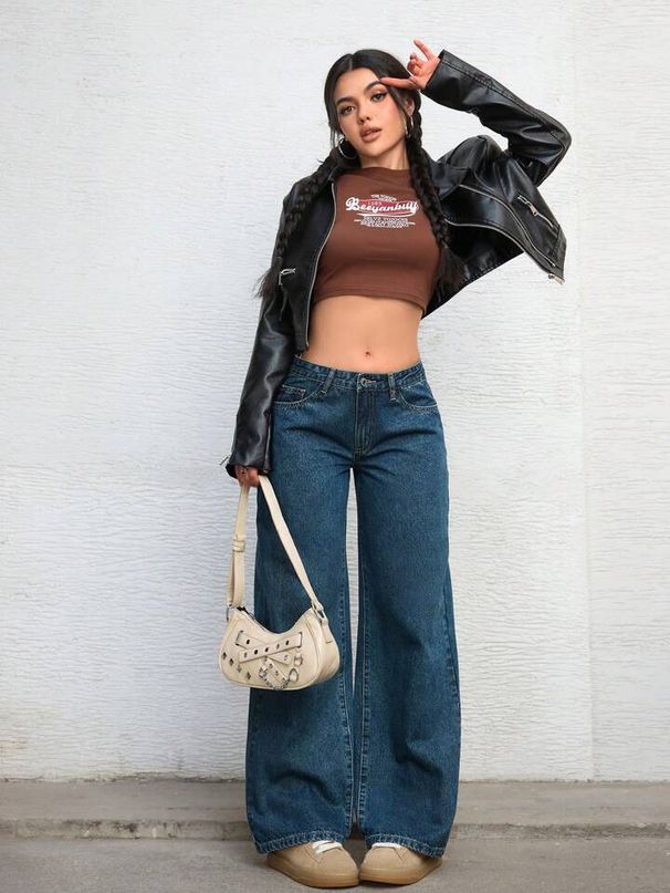 High-Waisted Straight Leg Jeans For Women – Vintage Washed Denim Pants, Comfortable & Stylish Streetwear Trousers_mkmklike.com