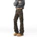 American Bootcut Camouflage Scimitar Jeans Men's Spring And Autumn Multi-pocket Overalls Straight Slim-fit Micro-pull Pants_mkmklike.com