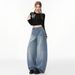 Loose-fitting White Denim Jeans For Women, 2025 Autumn Collection, American-style Wide-leg Pants, New Sickle-shaped_mkmklike.com