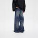 Vintage Washed Denim Jeans For Men – Classic Straight-Leg Relaxed Fit With Whisker Distressing (87.6% Cotton, Mid-Rise, No Stretch, Stone-Washed)_mkmklike.com