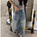 Vintage Washed Blue Denim Jeans For Men & Women - Relaxed Fit Straight Leg Casual Trousers With Ripple Effect_mkmklike.com