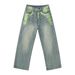 EF JEANS | 2024 New Product, Meichao Personalized Hand-painted Retro Straight Mopping Ins Jeans Tide_mkmklike.com
