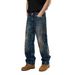 Men's High Street Wide Leg Distressed Jeans - Relaxed Fit Straight Denim Pants For Casual Wear_mkmklike.com