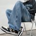 Nordmann Yellow Mud Color Jeans Men's Autumn And Winter Falling Loose Wide Leg Casual High Street Trend Retro Washed Straight-leg_mkmklike.com