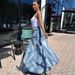 Women's Faux Two Piece Denim Skirt European American Style Streetwear Symmetrical Slit Jeans_mkmklike.com