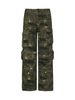 Men's Clothing Army Green Camouflage Casual Overalls Three Dimensional Tailoring Multi Pocket Design Straight Jeans_mkmklike.com