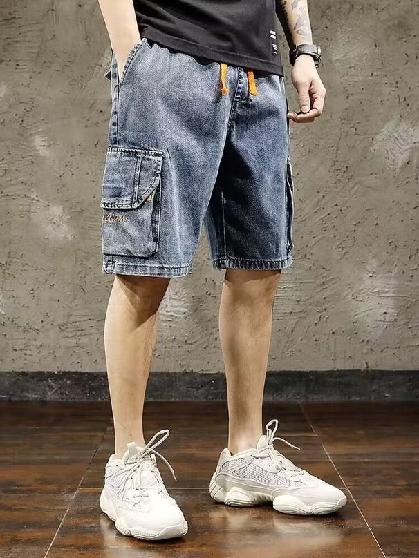 Summer Men's Cargo Denim Shorts Trendy Casual Ripped Five Point Style Thin Patchwork Cool And Stylish Brand Men's Clothing_mkmklike.com