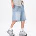 New Summer Trendy Brand Washed Ripped Denim Shorts For Men, Casual, Loose, Straight Leg, Five Point Pants, In Stock._mkmklike.com