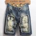 Men's Clothing Summer Men's Denim Shorts Ripped Personalized Distressed 5 Point Style For Formal & Casual Retro Distressed_mkmklike.com