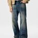 American Washed Micro Flared Jeans Men's Summer Trend Brand Loose Straight Leg High Street Vibe Long Pants_mkmklike.com