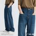 Men's Korean-Style Wide-Leg Jeans – Retro Front Pocket Design, Straight Fit, Floor-Length (Light Blue, Dark Blue, XS-XL)_mkmklike.com