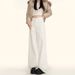 High-end Drapey White Wide-leg Jeans For Women, Fleece-lined, New Autumn And Winter Style, High-waisted, Loose, Casual,_mkmklike.com
