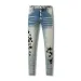 designer Stacked For Mens Baggy Tears Jean Biker Embroidered And Sewn Fashionable Perforated Pants Casual Straight Leg_mkmklike.com