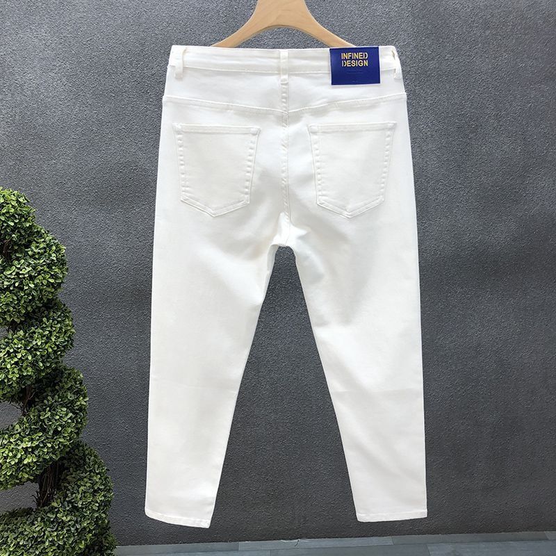 Men's Clothing Fashion Jeans Slim Fit Men's Slim Fit Straight Leg Jeans – Classic Stretch Denim Pants For Casual & Smart Looks (Black, White)_mkmklike.com