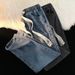 Men's Chic Loose Straight Leg Jeans Drawstring For Spring Summer Casual High Street Trendy Wide Leg Pants Versatile_mkmklike.com