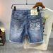 Men's Washed Denim Shorts Trendy Casual Style Thin Loose Five Point Mid Length Pants Stretchy Summer Wear_mkmklike.com