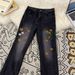 Men's Summer Hong Kong Style High Street Trendy Hip Hop Jeans Personality Letter Print Handsome Trousers_mkmklike.com