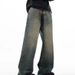 Cleanfit Vintage Straight-Leg Jeans – Retro Wide-Leg Loose Fit, Classic Blue Denim For Men_mkmklike.com
