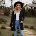 New women's clothing women's brushed pit strip solid color long-sleeved women's cardigan jacket_mkmklike.com
