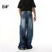 EF JEANS | 2025 Spring New American Washed Lightning Pattern Retro Straight Wide Leg Jeans Loose_mkmklike.com