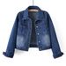 Women's Slim Fit Short Denim Jacket Korean Style Spring Autumn Casual Top Versatile New_mkmklike.com