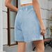 K Women's New Elastic Waisted Denim Casual Shorts_mkmklike.com