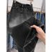 Women's Clothing High Waist Slit Denim Skirt Summer A Line Skirt Hip Skirt Petite Pear Shaped Long Skirt_mkmklike.com