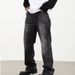 Men's American High-Street Ripple Wash Jeans – Loose Fit Straight-Leg Denim Pants (Black, S-3XL)_mkmklike.com