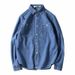 Northfold Spring Autumn Denim Shirt Men, Korean Style Slim Fit Long Sleeve Couple Shirt, Trendy And Stylish Thin Jacket For_mkmklike.com