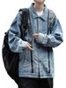 Loom Vintage Washed Turn-Down Collar Couple For Men, European And American Design Oversize Denim Jacket_mkmklike.com