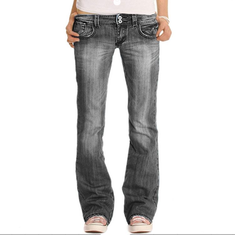 Women's Slim Fit Embroidered High-Waist Flared Jeans - Stylish Stretch Denim Pants For Casual & Office Wear (Black, Dark Blue, Light Blue)_mkmklike.com