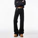 Paris Bootcut Black Curved Jeans Men's Autumn Trendy Brand Loose Cleanfit Micro Flared Straight Leg Pants_mkmklike.com