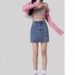 K New High Waisted A-line Slim And Sexy Split Skirt, Hip Hugging Denim Short Skirt, Pants Skirt, Women's Skirt_mkmklike.com