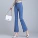 Women's High-waisted Flared Jeans, Autumn/winter 2025 New Style, Slim Fit, Slightly Flared, Slimming, With A Nice Drape,_mkmklike.com