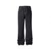 Men's Vintage Washed Black Flared Jeans – High Street Style With White Contrast Stitching, 70s Retro Loose Fit Trousers_mkmklike.com