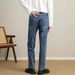 Korean Style Stretch Waist Tapered Jeans For Men – Light Wash Vintage Straight Leg Casual Pants_mkmklike.com