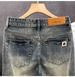 Men's Washed Denim Jeans – Classic Straight-Leg High Street Pants For Casual & Urban Wear (Blue)_mkmklike.com