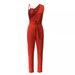 Women's Clothing fashion elegant casual sequined splicing off-shoulder belt solid color jumpsuit_mkmklike.com