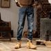 Autumn And Winter New Retro Jeans Men's Kaji American Badge Thick Fat Plus Size Denim Trousers Men's Trend_mkmklike.com