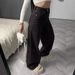High Waisted Straight Leg Loose Wide Leg Rhinestone Jeans For Women Relaxed Everyday Wear Versatile Comfortable Feshion Trend_mkmklike.com