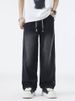 Classic Side-Stripe Jeans For Men - Washed Straight-Leg Fleece-Lined Winter Pants (Retro Wide-Leg Cotton Denim)_mkmklike.com